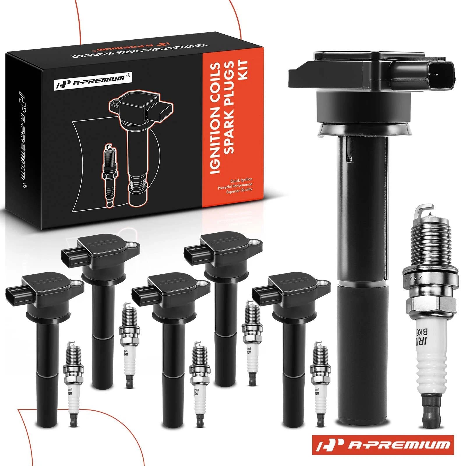 Set of 6 Ignition Coils & Iridium Spark Plugs for Mitsubishi Galant (2004–2007)