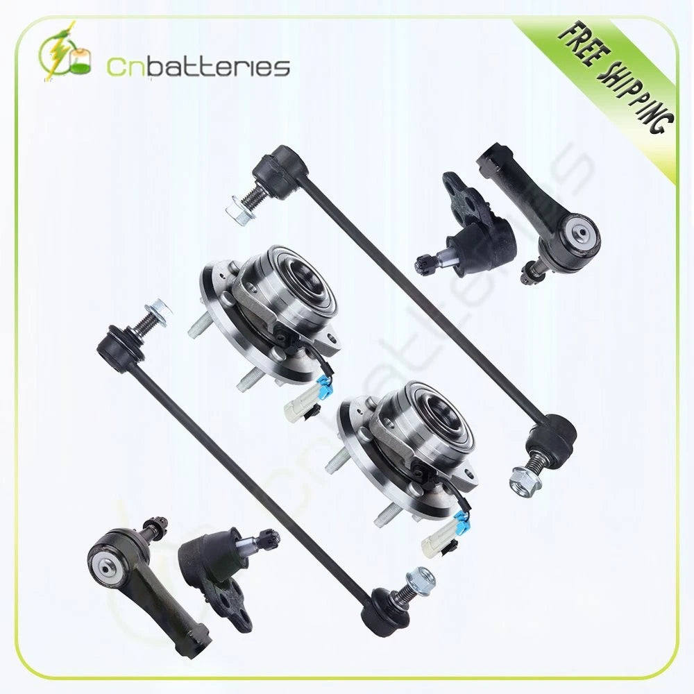 Set of 8 Wheel Hub, Bearing, Ball Joint, Tie Rod, Sway Bar Link for Torrent (2007–2009)