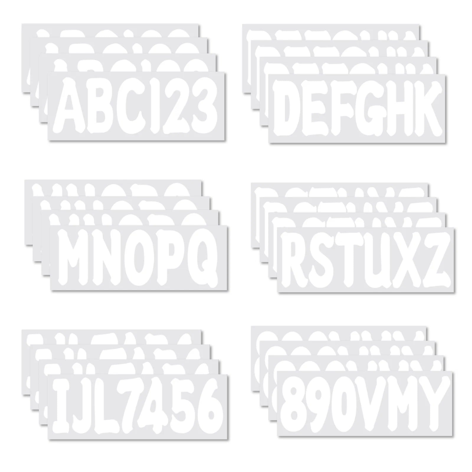 Set of 4 Boat Registration Identification Numbers Stickers A-Z & 0-9