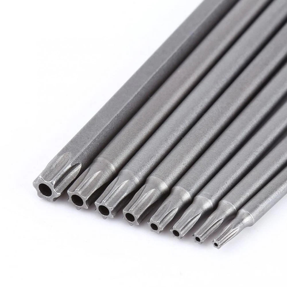 Torx Screwdriver Bit Set for Hex Security Tools (Extra Long)