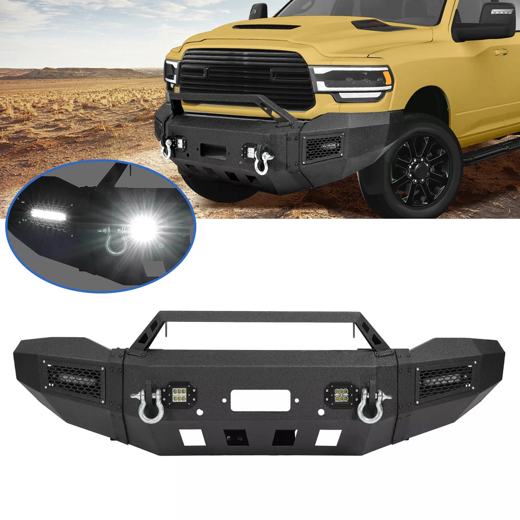 Steel Front Bumper Assembly w/ Winch Plate for Dodge Ram 2500 3500 (2019–2023)