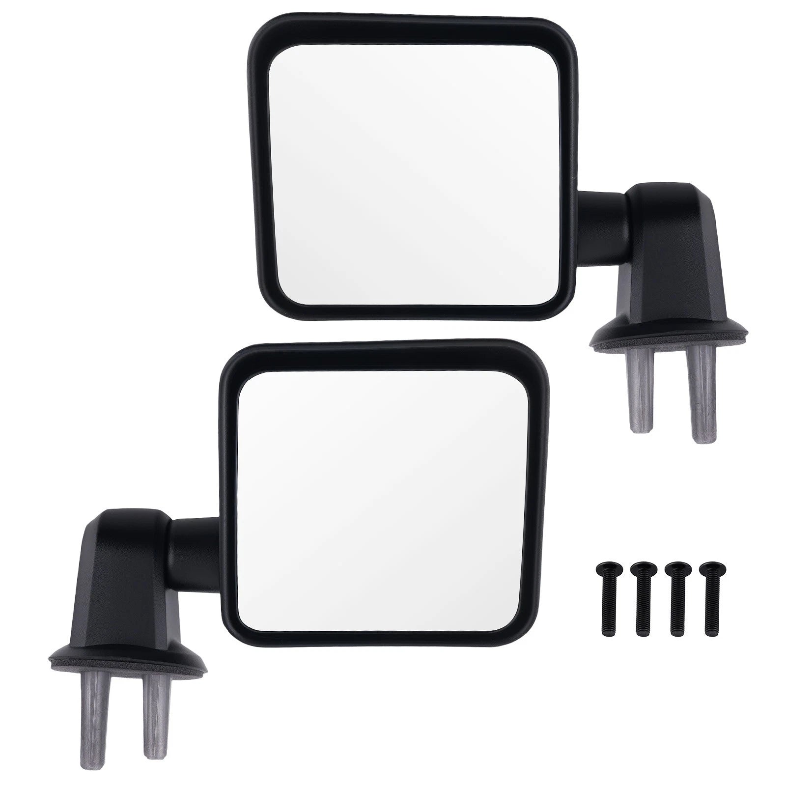 Set of 2 Manual Black Side Mirrors for Jeep Wrangler Unlimited (2007–2017)