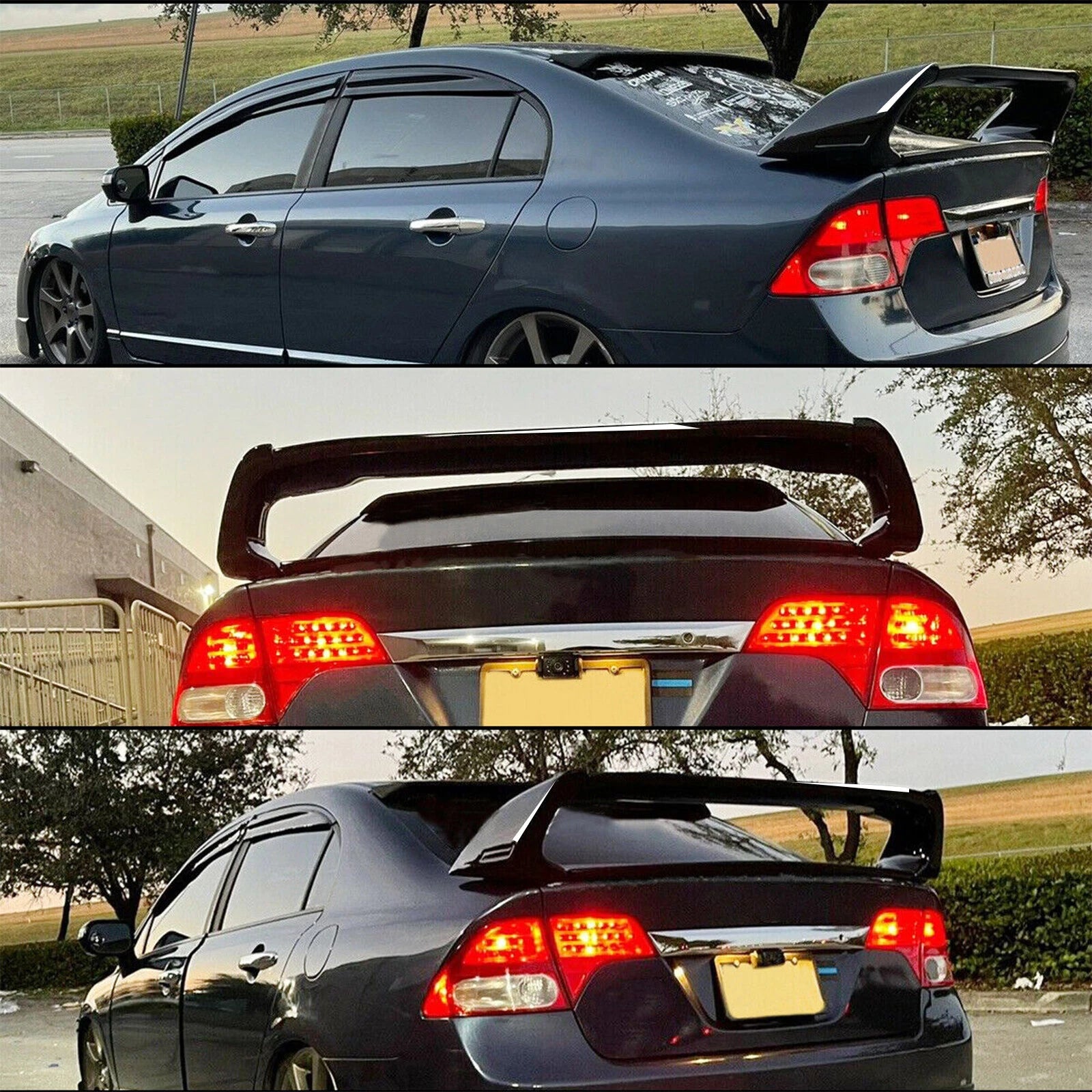 Mu Style RR Rear Trunk Spoiler Wing for Honda Civic 2006–2011