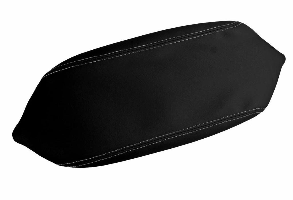 Leather Console Lid Armrest Cover for Dodge Dart (2013–2016) Gray Stitch