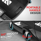 40" Black Low-Profile Automotive Creeper with LED Light and 6 Rollers