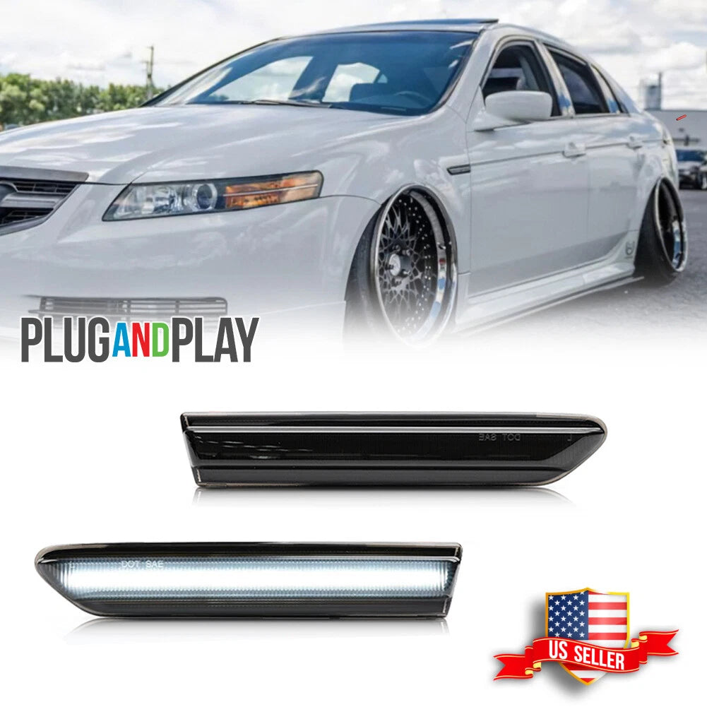 2X Smoke LED Side Marker Light Turn Signal Lamp for Acura TL (2004–2008)