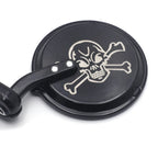 Black Skull 3" Round Handlebar End Mirrors for Street Sports Bikes (All Years)