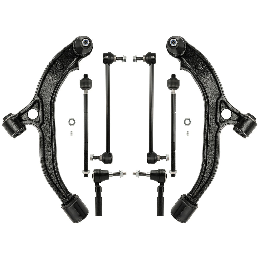 8pc Front Lower Control Arms, Tie Rods, Sway Bars for Chrysler Town & Country (2008–2020)