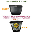 Driver Wheel Airbag for Infiniti QX56 (2011–2012) W/2 Plugs Black