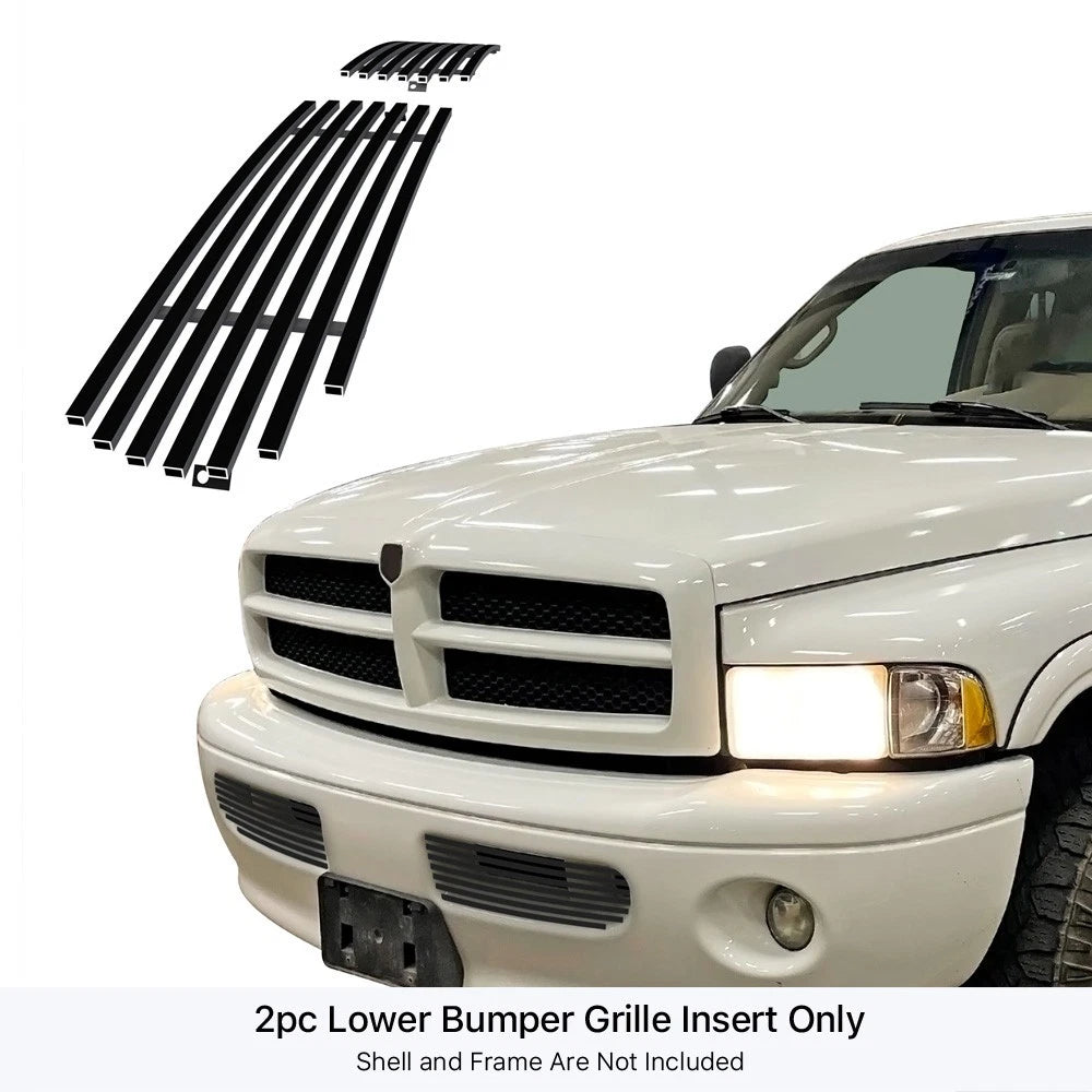 Stainless Black Billet Grille Insert for Dodge Ram Sport (1999-2001)