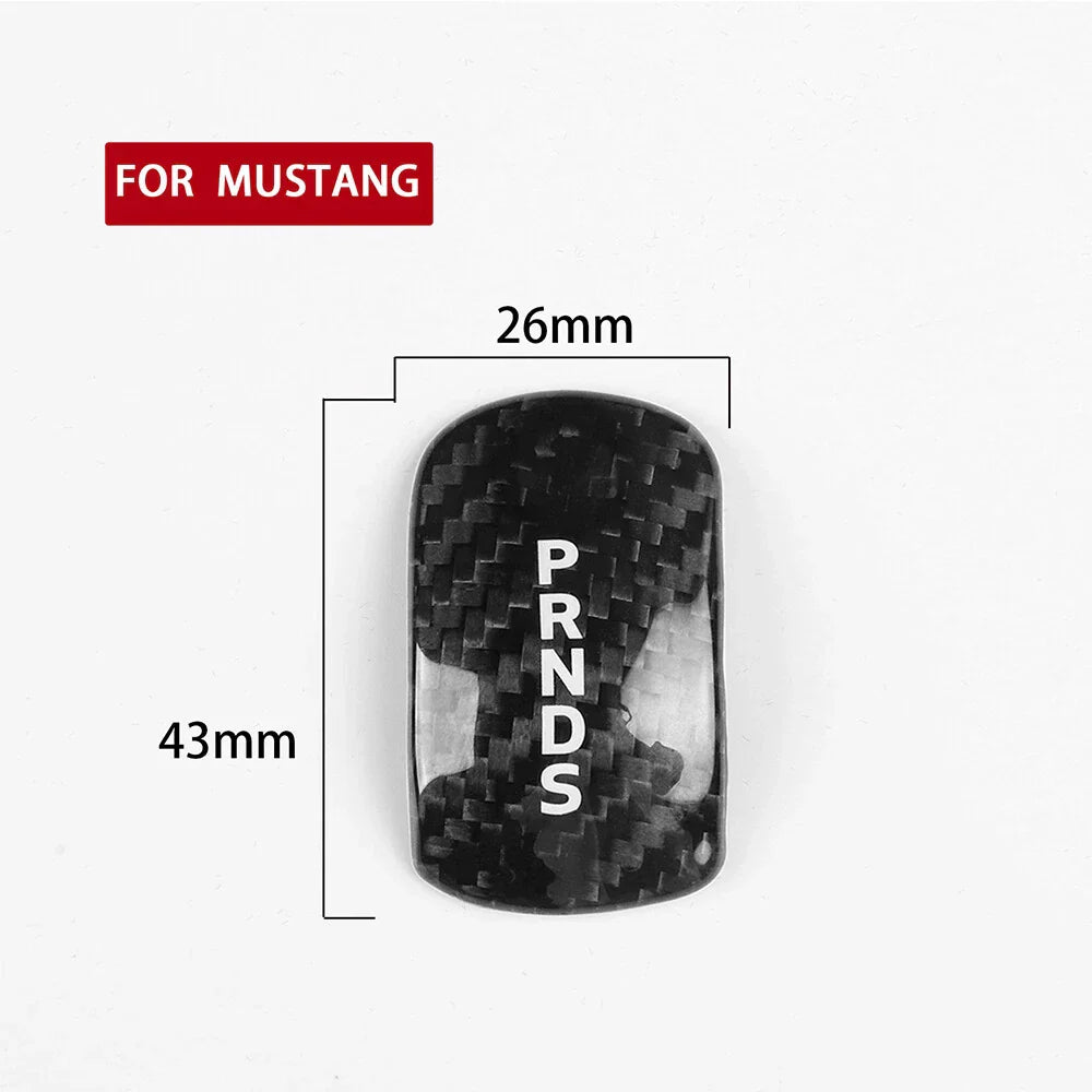 Carbon Fiber Gear Shift Knob Cover for 14-18 Ford Mustang