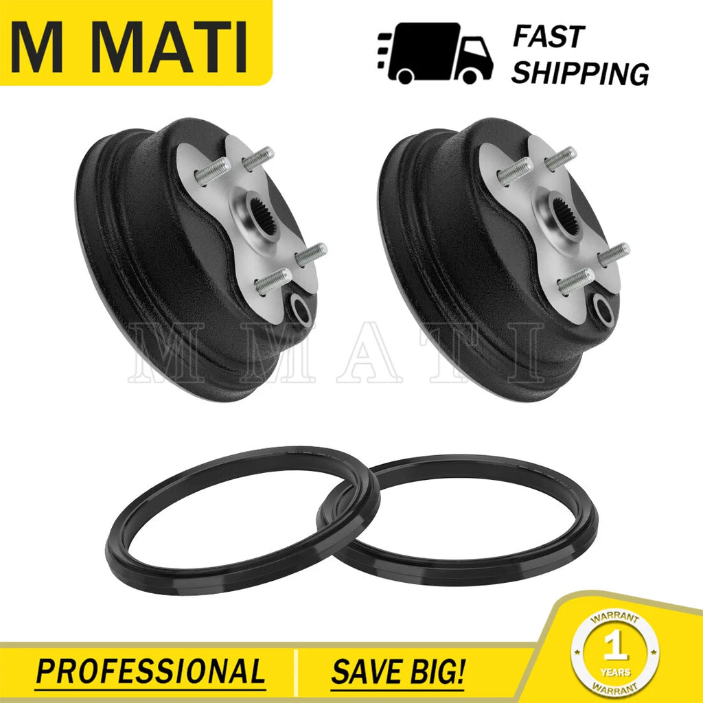 2X Front Wheel Brake Drum & Dust Seal for Yamaha Big Bear 350 (1989–1998)