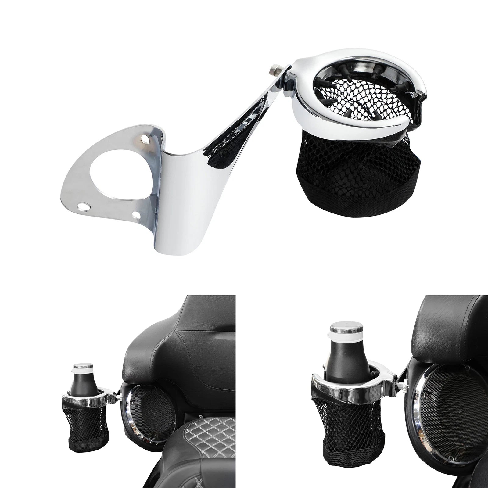 Rear Passenger Drink Cup Holder for Harley Electra Glide Ultra Limited (2014–2023)