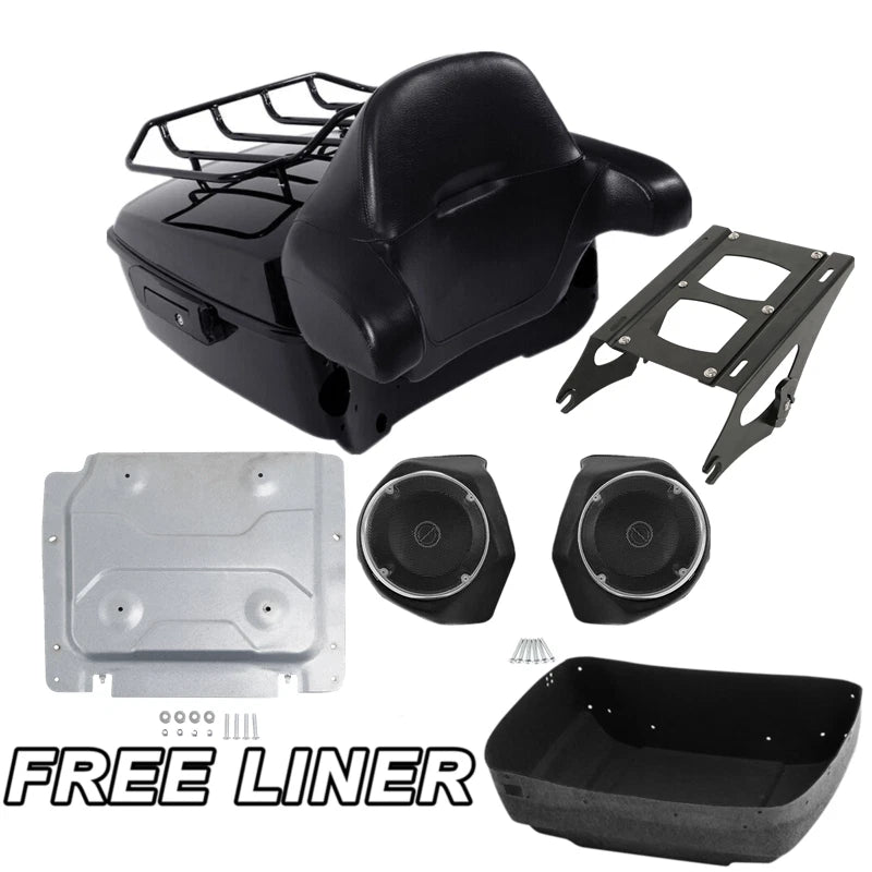 Trunk Pad Plate Mount Rack Speakers for Harley Touring Road King (2014–2023)