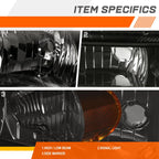 Headlight Lamps for Ford F250/F350 Super Duty (1994–2004) Smoked Housing Amber Corner