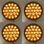 4 Inch Round LED Light Set with Smoked Lens for Pearl Amber Park (Set of 4)