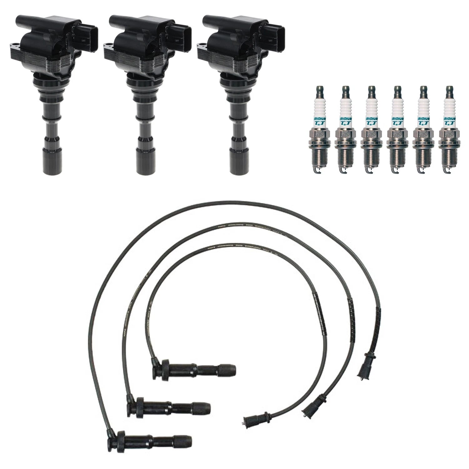 Set of 3 Ignition Coils & 6 Iridium TT Spark Plugs for Kia Sorento
