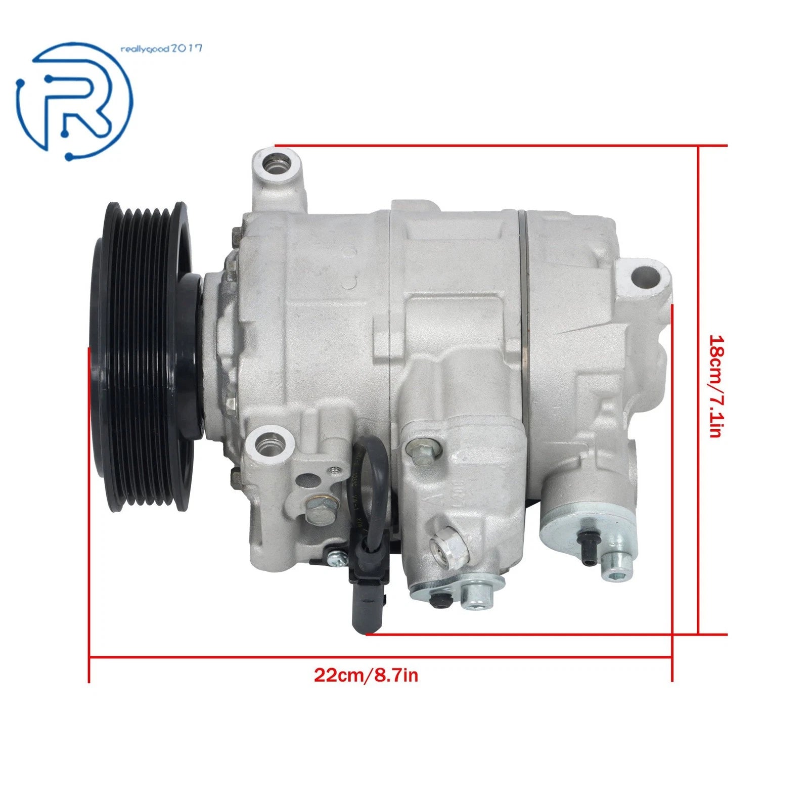 A/C Compressor with 6-Groove Pulley for Audi A6 (2006–2011)