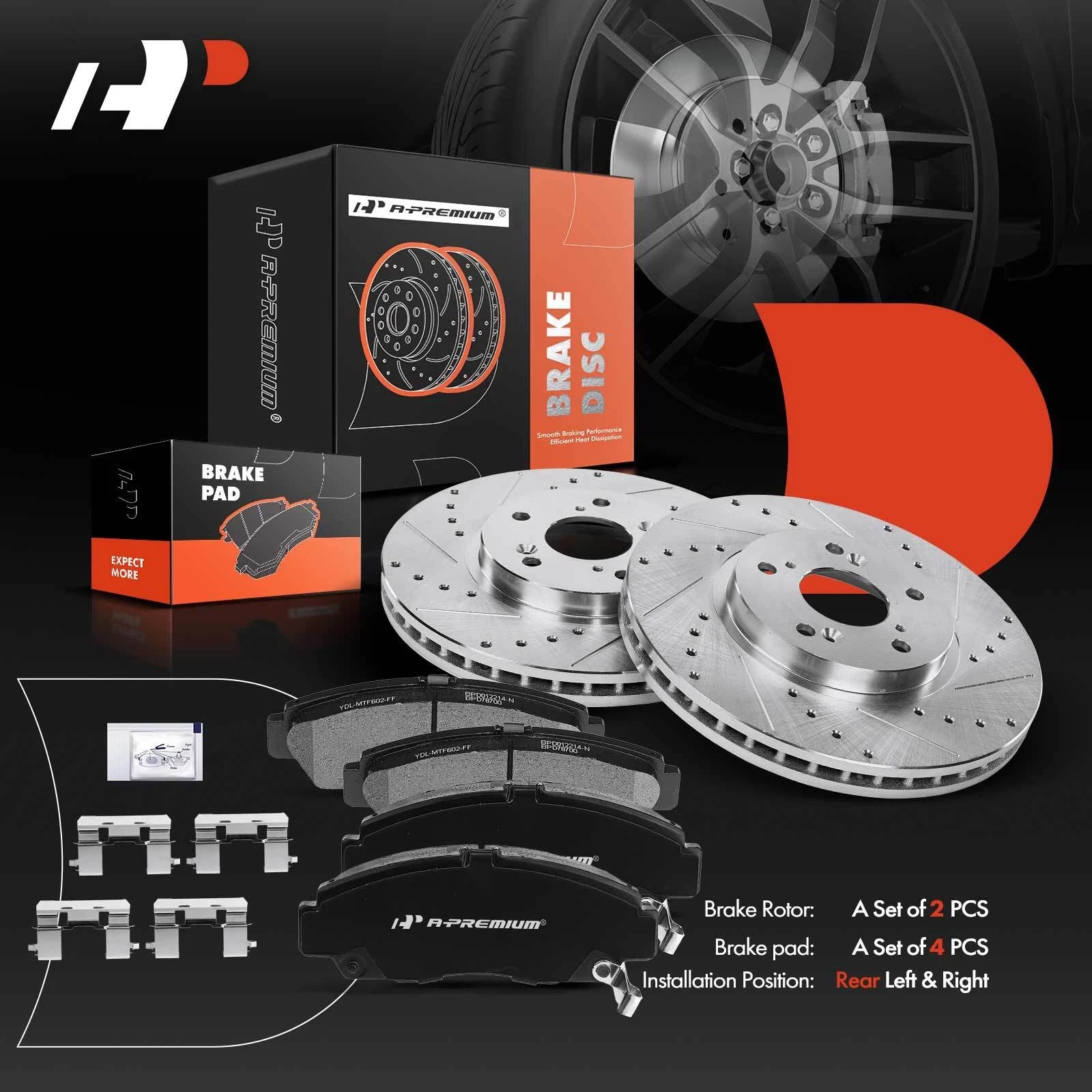 Front Drilled Rotors & Ceramic Brake Pads for Honda Accord (2003–2011)