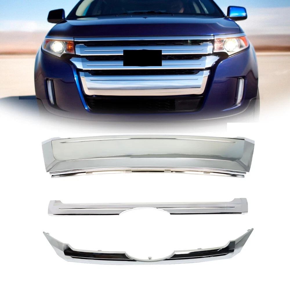 Set of 3 Chrome Grille Trim for Ford Edge (2011â2014)