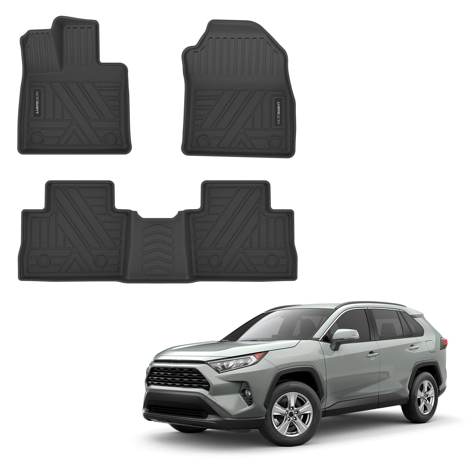 Set of 4 Floor Mat Liners for Toyota RAV4 (2020–2023) TPE All Weather