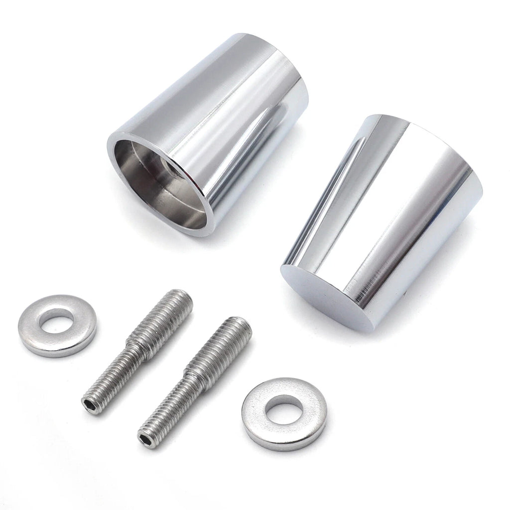 Set of 2 Chrome Handle Bar Ends for Suzuki GSXR 1000, Yamaha R1, R6