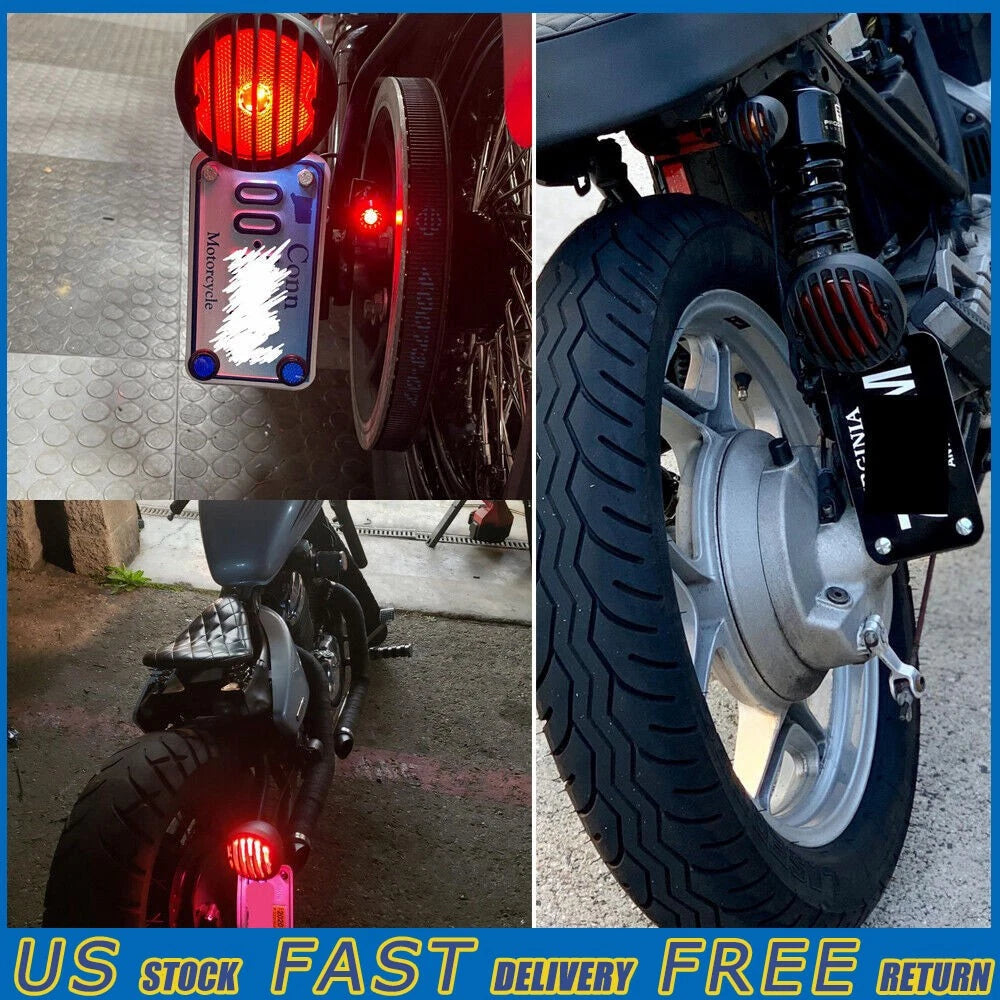 LED Tail Brake Side Light with License Plate Bracket for Honda Bobber