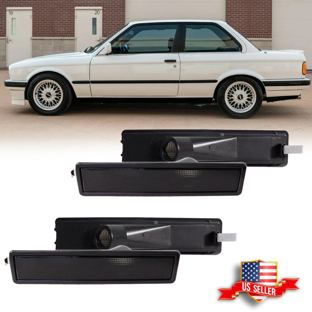Set of 4 Smoked Bumper Side Marker Lights for BMW E32 E34 (1988–1996)