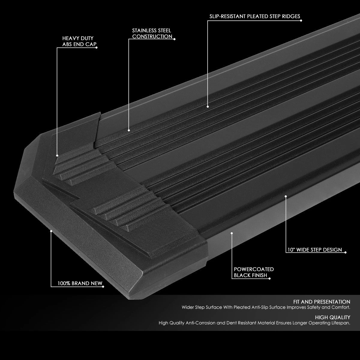 J2 10" Wide Step Bar Running Boards for Silverado Sierra (2007–2019)