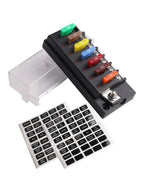 Waterproof 12V Relay Box Kit 6-Circuit Fuse Block for Auto Applications