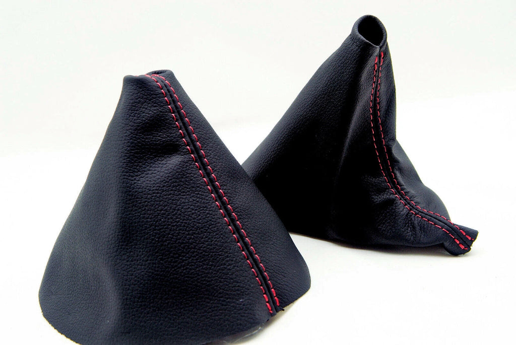 Set of 2 Manual & E Brake Boots for Mazda Miata MX5 (2006–2013) Red Stitch