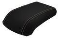 Console Lid Armrest Cover for Ford Escape (2013–2016) Carbon Fiber Beige Stitch