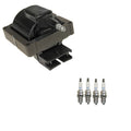 NGK HEI Ignition Coil & 4 Nickel Spark Plugs for Ford Probe (1989–1992)