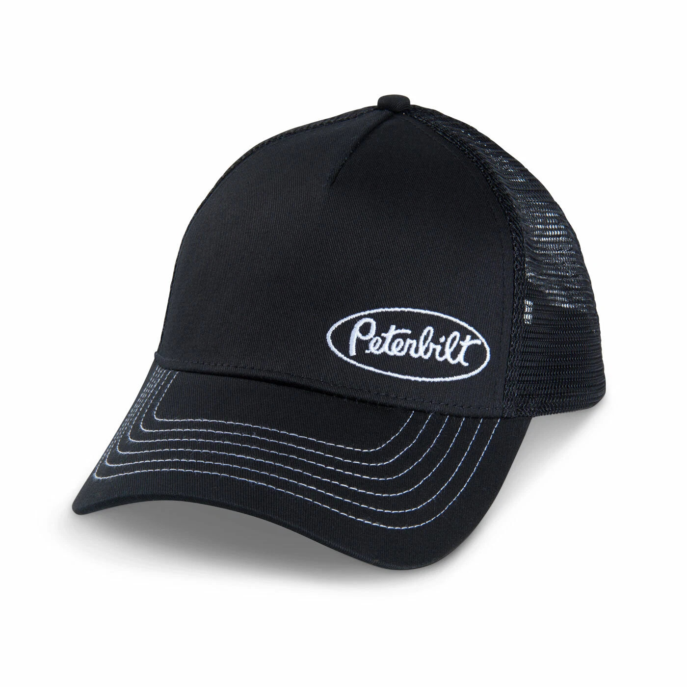 Trucker Snapback Cap for Peterbilt Motors Trucks (Black & White)