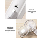 3-Speed Portable Clip Fan with 2000mAh Battery, USB Rechargeable