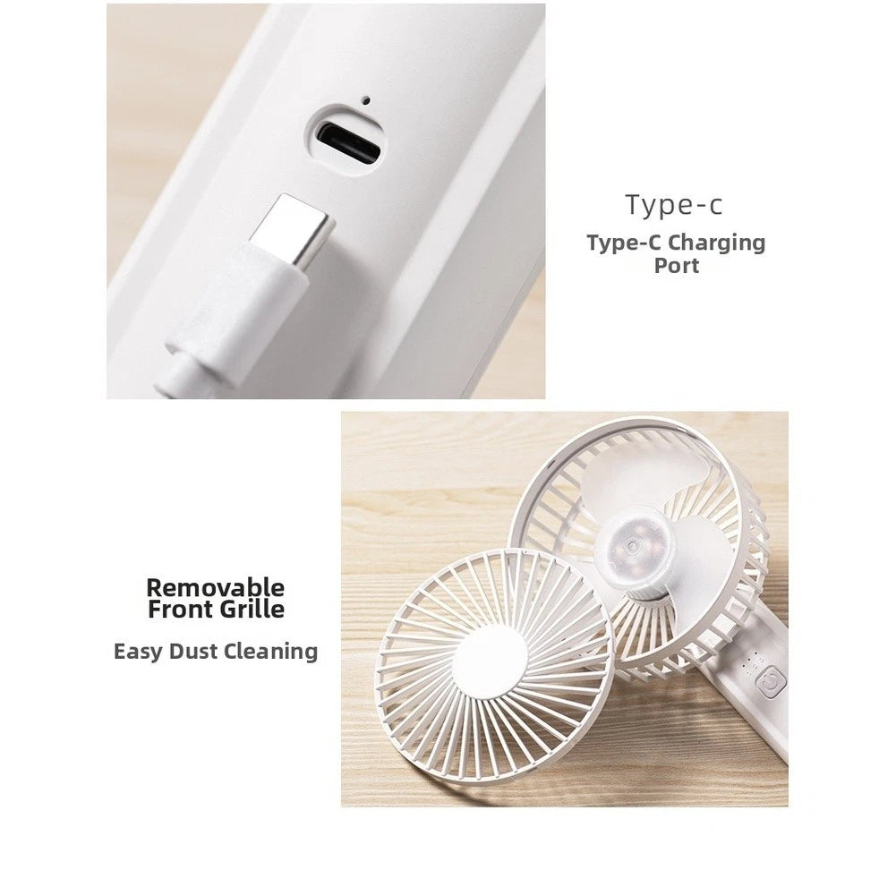 3-Speed Portable Clip Fan with 2000mAh Battery, USB Rechargeable