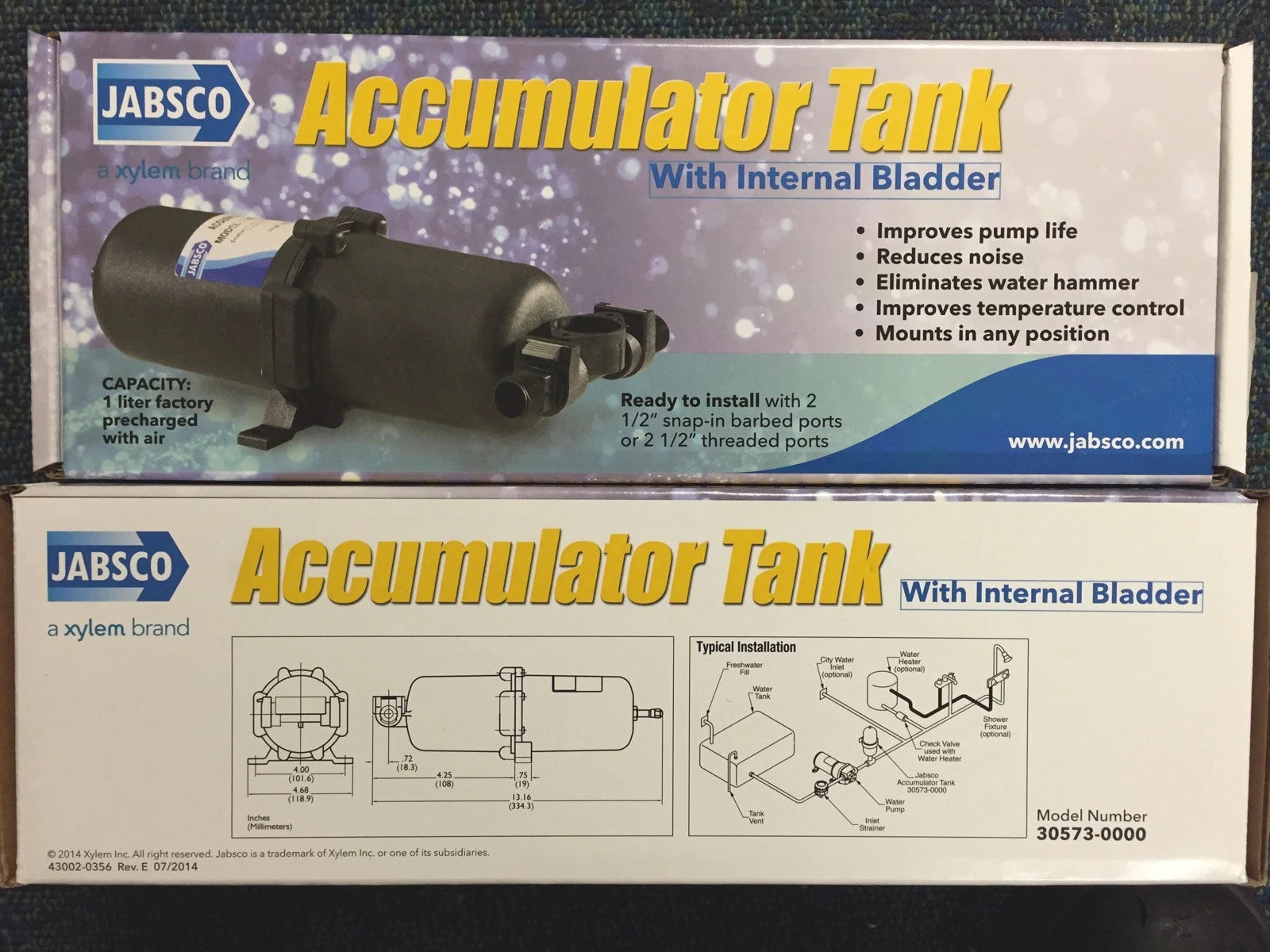Accumulator Tank 1L for JABSCO Caravan RV Boat (30573-0000 J21-101)