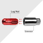 20Pc M12X1.25 Red JDM Closed End Cone Hex Lug Nuts for Wheel Rim
