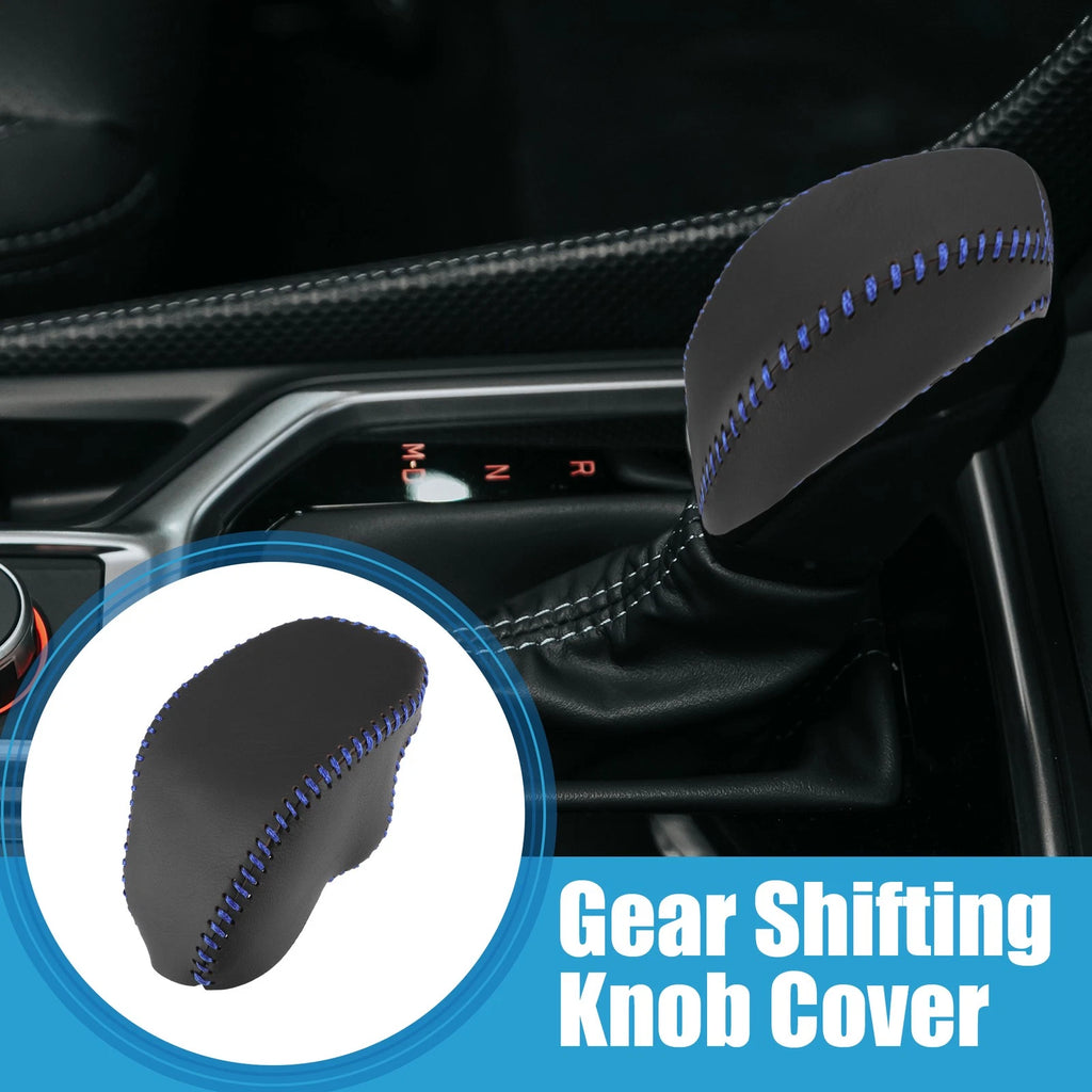 Auto Gear Shifting Knob Cover for Toyota RAV4 (2019–2023) Black Blue Stitches