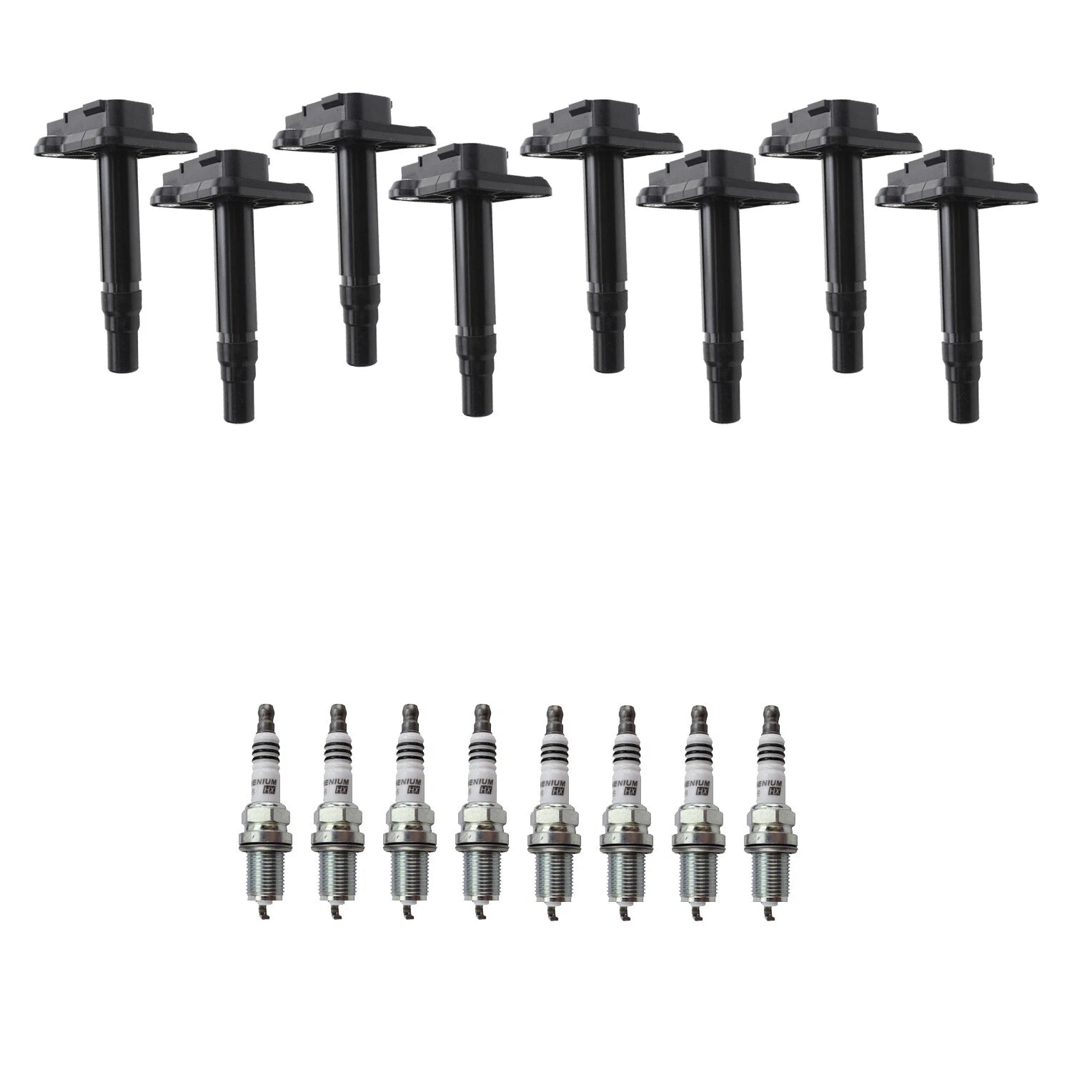 Set of 8 Ignition Coils & NGK Ruthenium Spark Plugs for Audi A6 Quattro S6 (2001–2011)