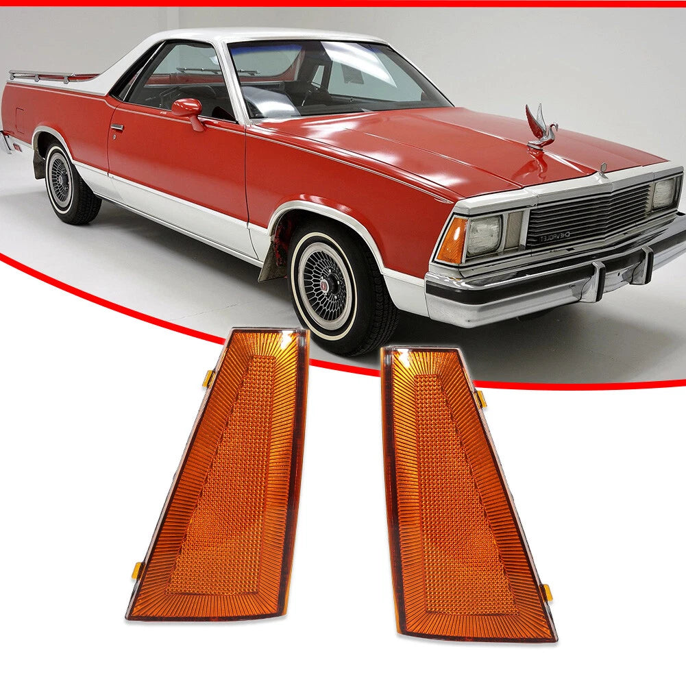 2X Amber Lens Front Side Marker Lights for Chevrolet El Camino Malibu (1980–1981)