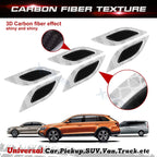 White Carbon Fiber Pattern 3D PVC Night Reflect Car Vent Edge Bumper Decal