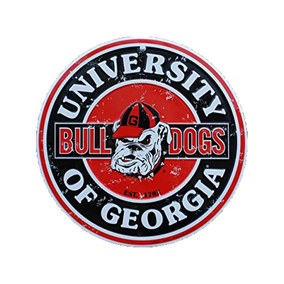 University of Georgia Bulldogs 12" Embossed Metal Sign