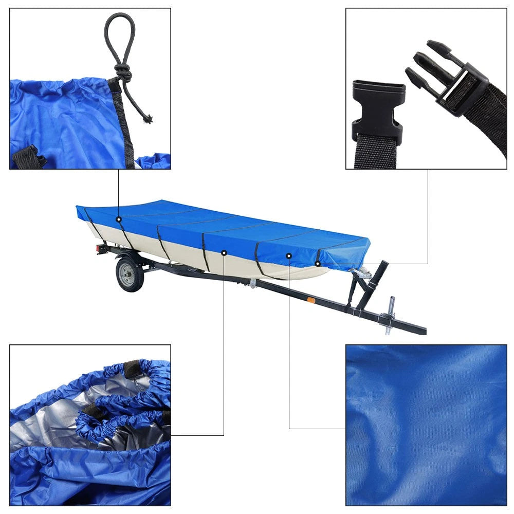 Jon Boat Cover 12ft L Beam Width Up to 56 inch 210D Blue (Fits Various Models)