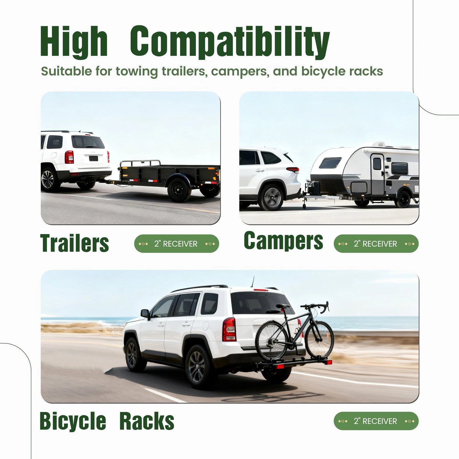 Class 3 Trailer Hitch Receiver for Jeep Patriot Compass (2011–2017)