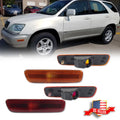 4X Amber Front Lens & Red Rear Side Marker Lamps for Lexus RX300 (1999–2003)