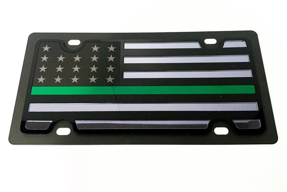 Vanity License Plate Thin Green Line Tactical Black for Chevy Silverado (2011–2019)