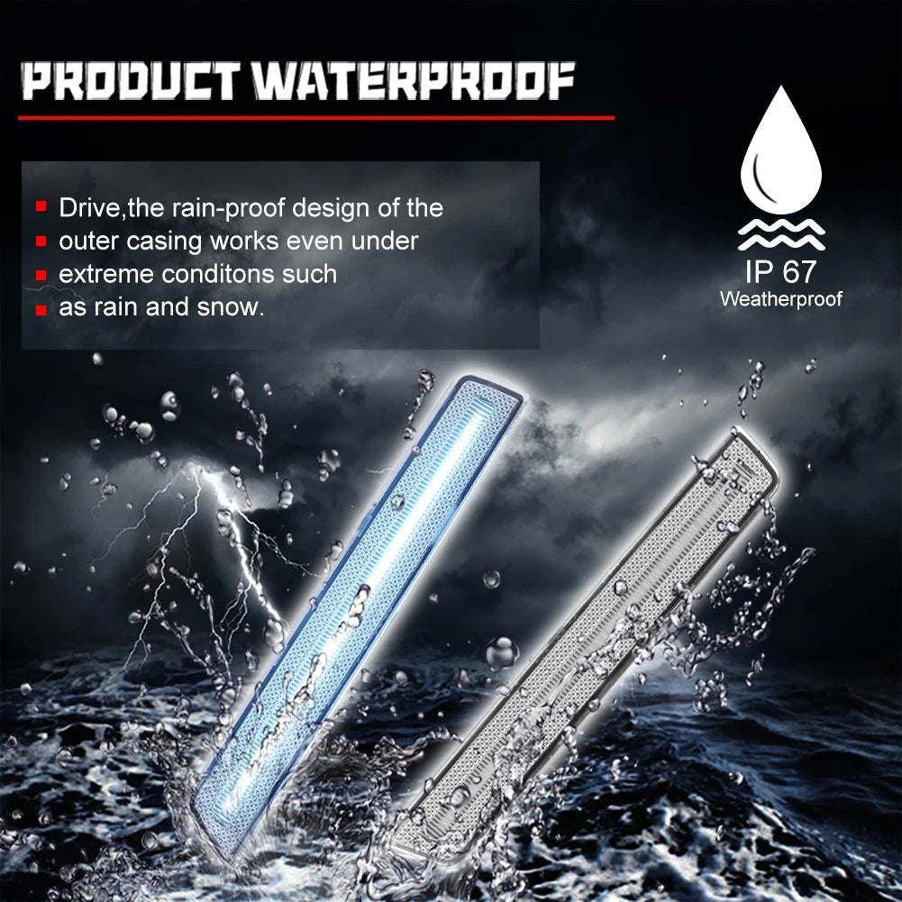 Front Bumper Clear Ice Blue LED Side Marker Light for Dodge Challenger (2015–2023)