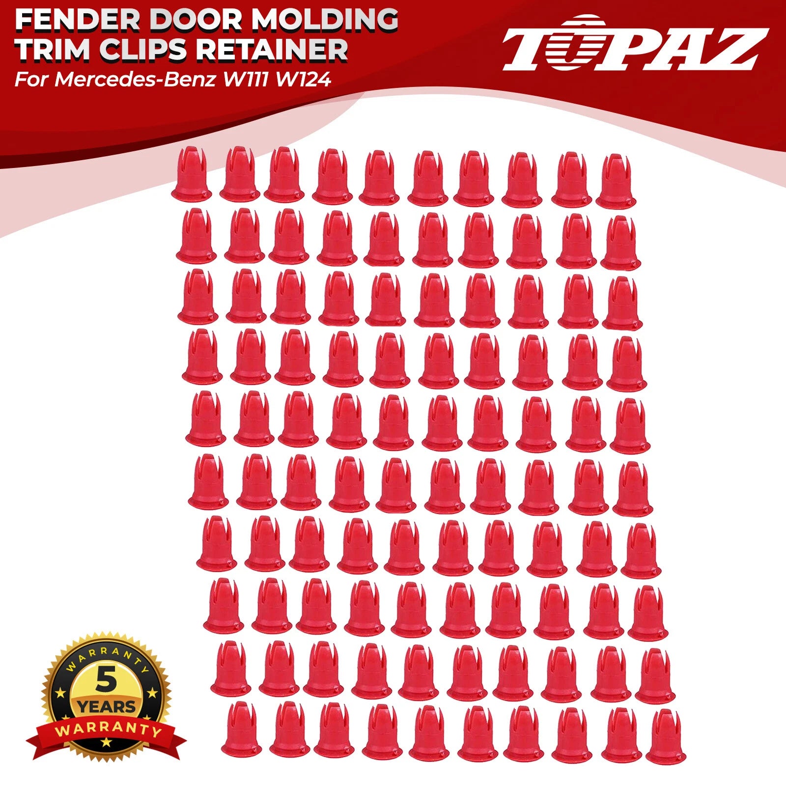 100PCS Fender Door Molding Trim Clips for Mercedes R107 W108 W111 (1972–1989)