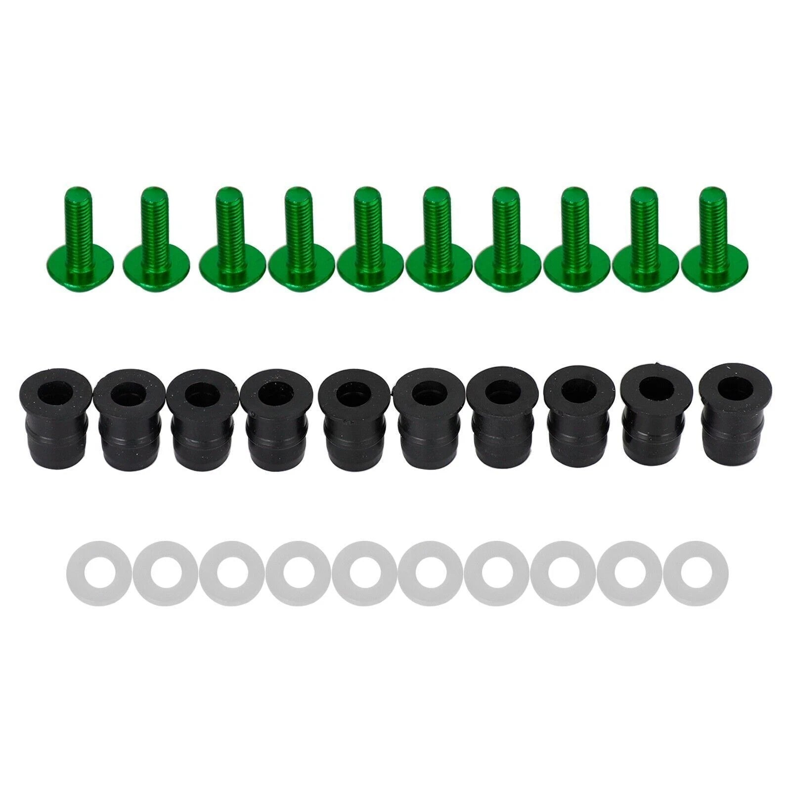 10 Pack Wind Screen Shield Screws & Washers for Motorcycle (M5x16mm)